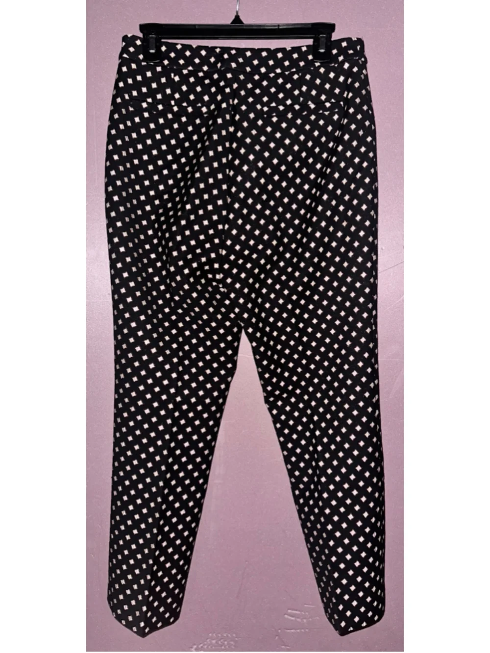 Women's Kate Spade Trousers Size 6 Black White Geometric Print Pants